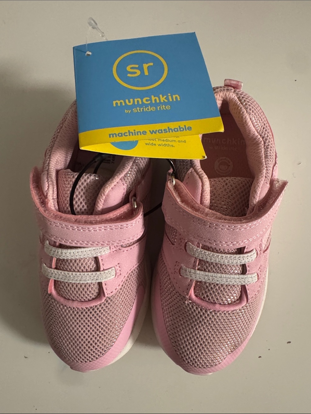 Munchkin Kids Light Pink Mesh Hook-and-Loop Sneakers